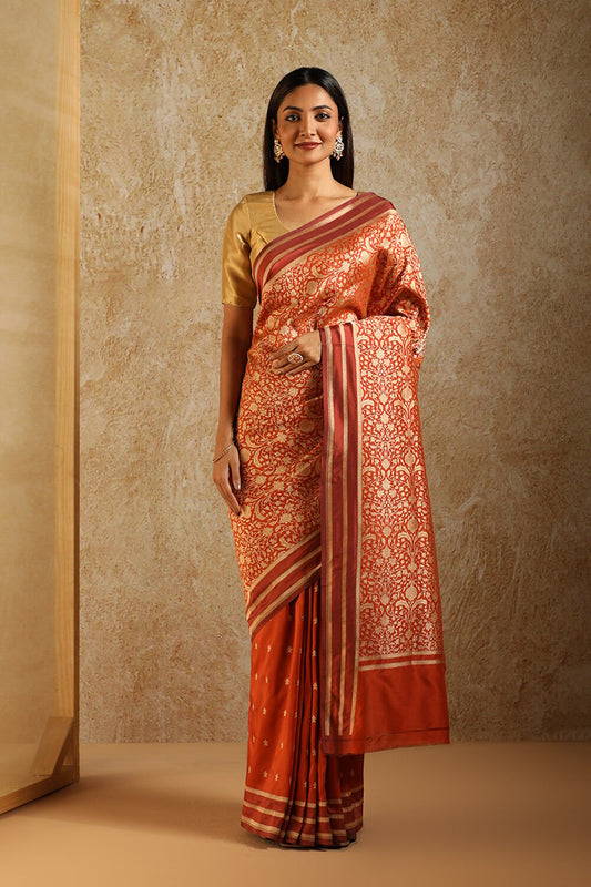 Red Banarasi Pure Silk Woven Saree