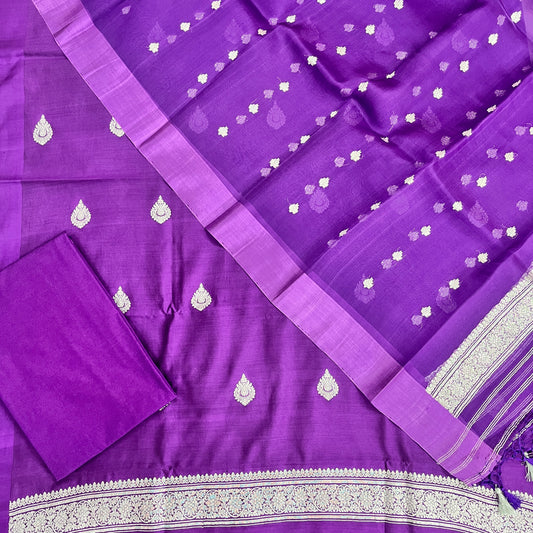 Pure handloom kadwa 3 suit set satain border